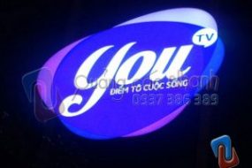 Thi công Logo YouTV đèn Led